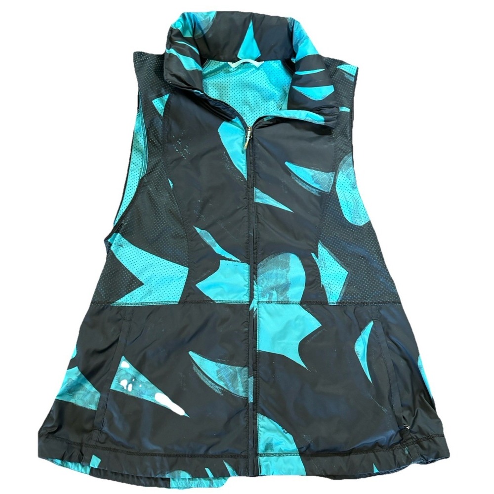 Women Lululemon Pack It Vest Sz 8 Women's Back Spin Stroke Peacock Blue Lightwt
